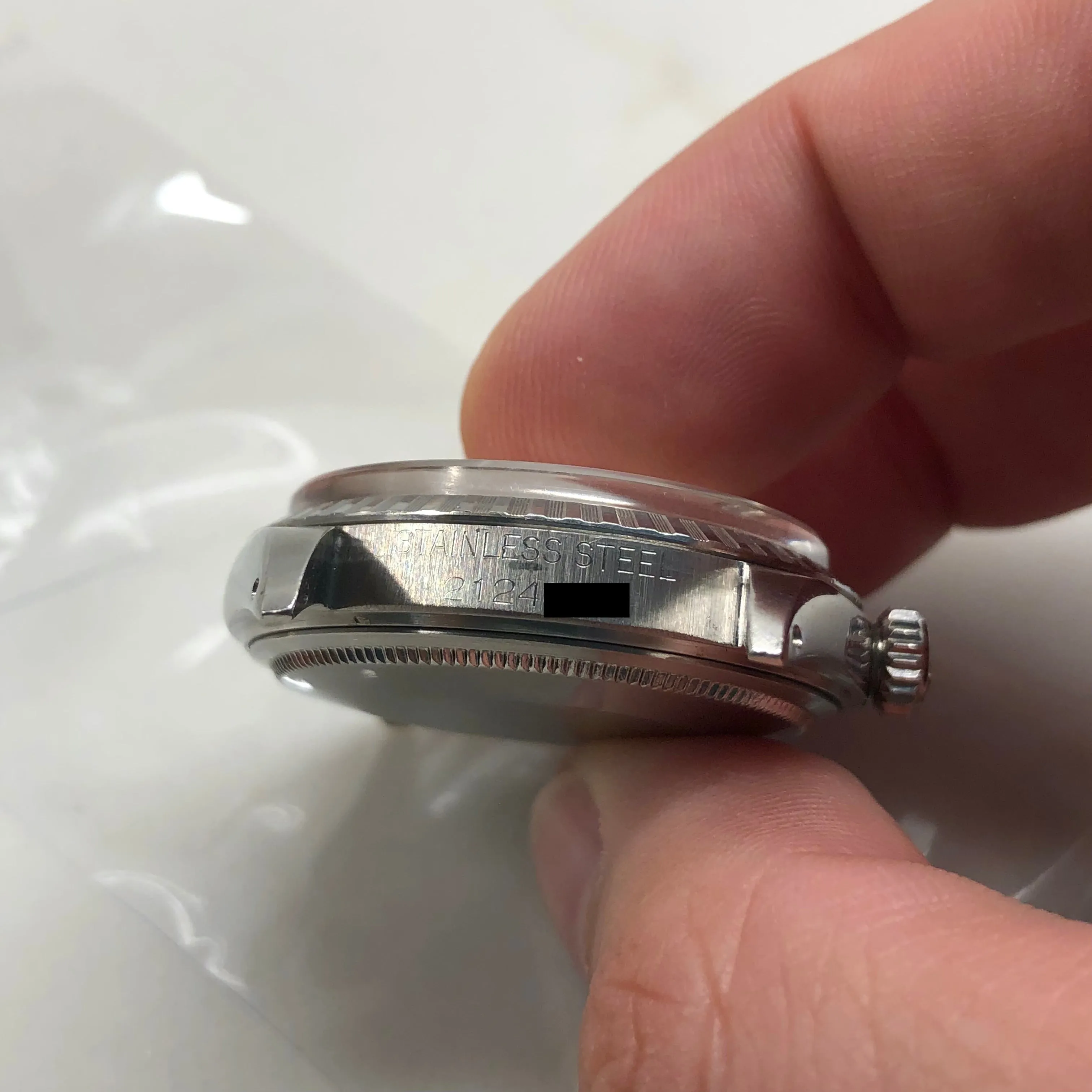 1969 Rolex Datejust 1603 Steel Engine Turned Jubilee Silver Pie Pan Dial Wristwatch with Box