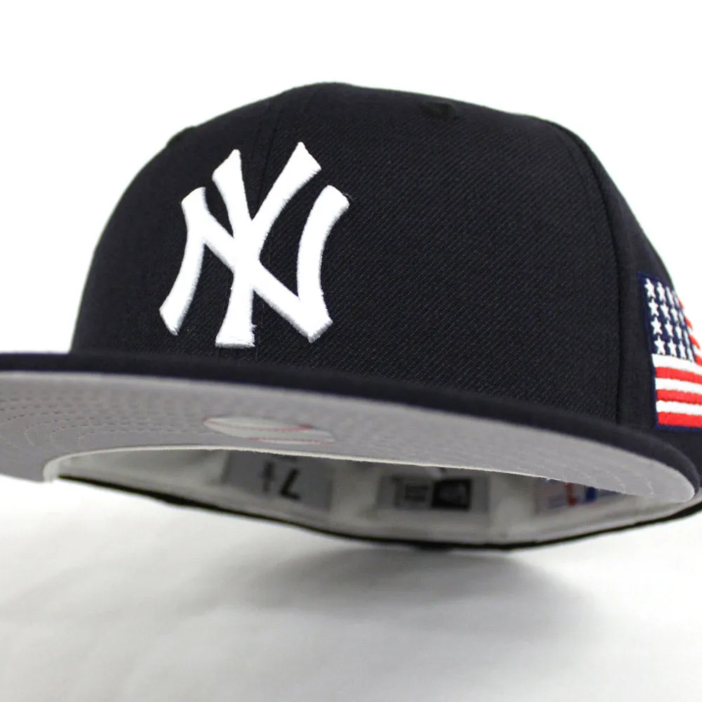 911 New York Yankees 2001 New Era 59Fifty Fitted Hat (Sept 11 Gray Under Brim)