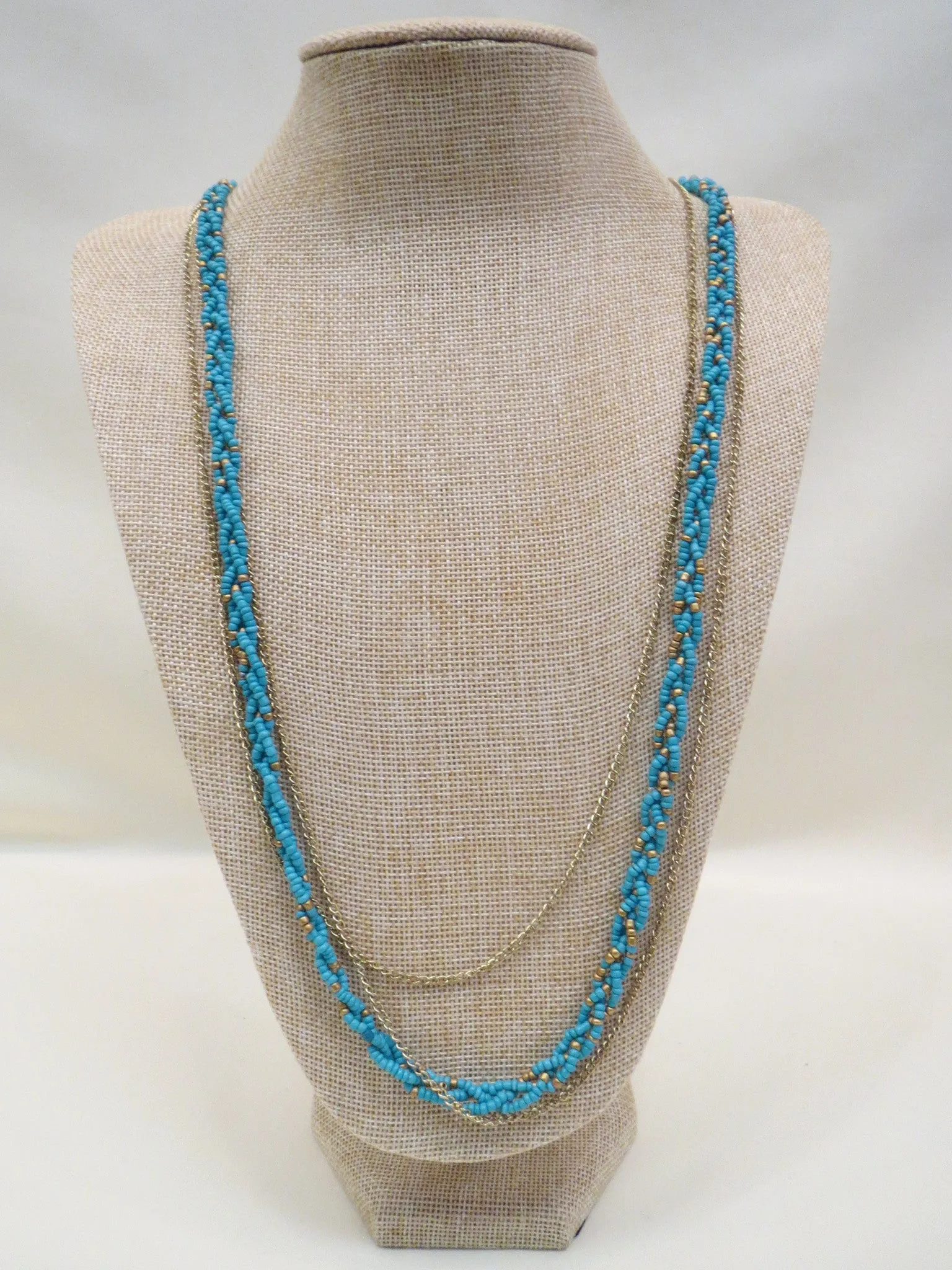 ADO | Turquoise Beads & Gold Chain Necklace