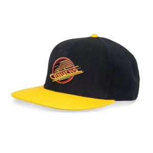 American Needle NHL Vintage Wool Replica Two Tone Snapback Hat -Vancouver Canucks Alternate Logo