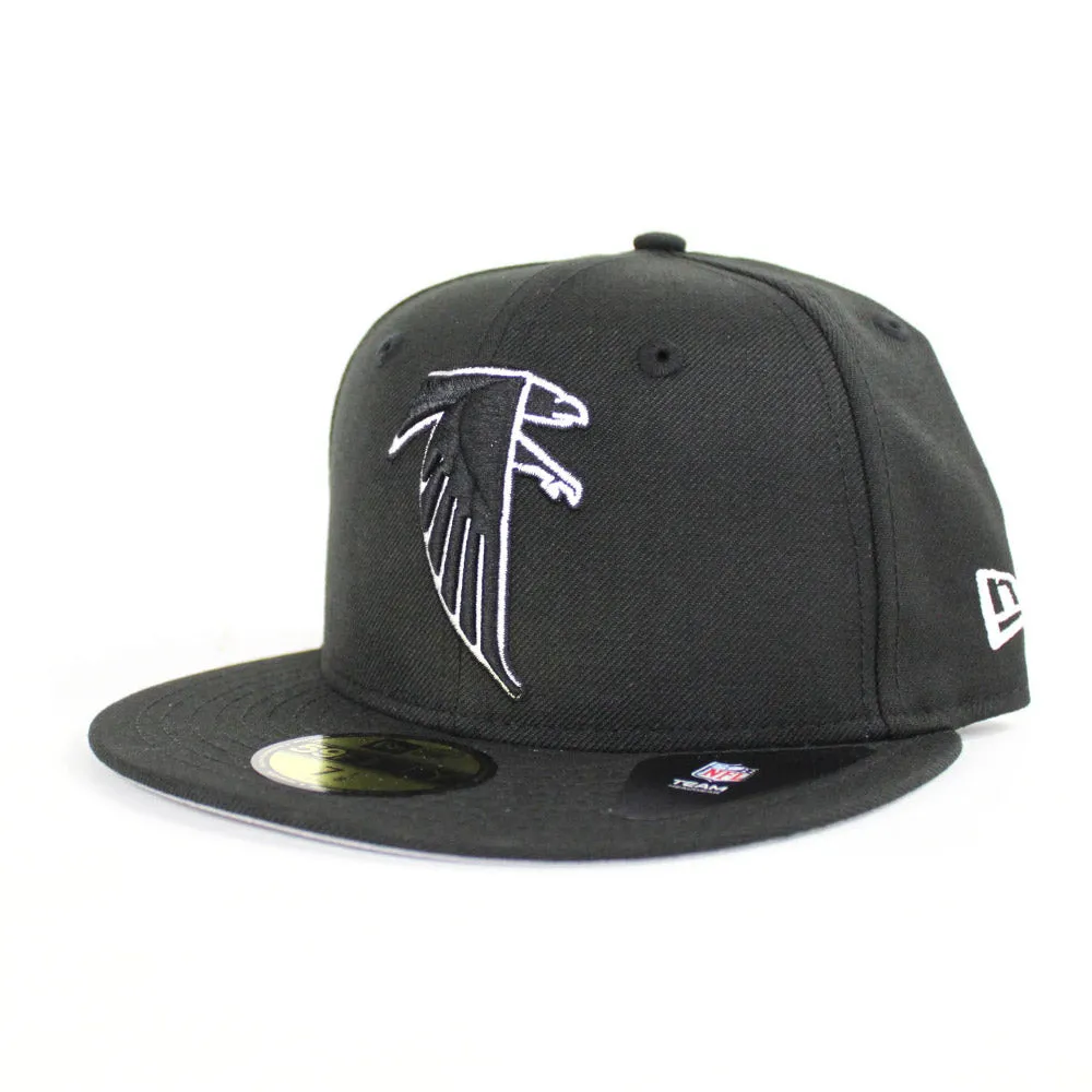 Atlanta Falcons Retro New Era 59Fifty Fitted Hat (Black Gray Under Brim)