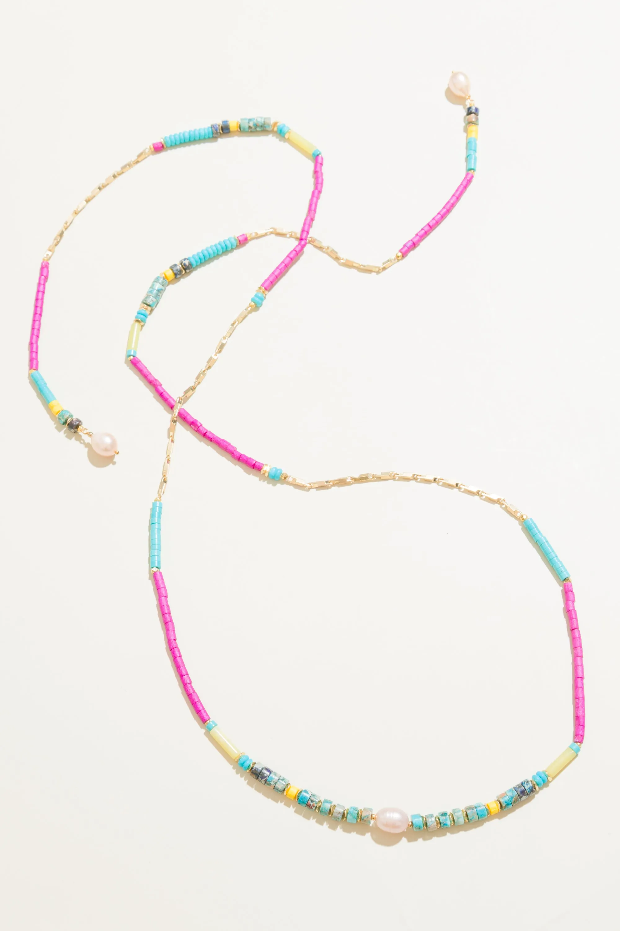 Beatrix Lariat Beaded Necklace