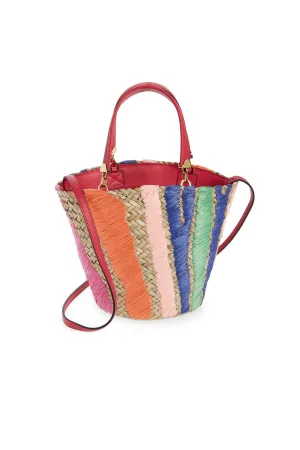 BIENEN DAVIS x AURETA Natural Mini Market Woven Straw Basket Tote