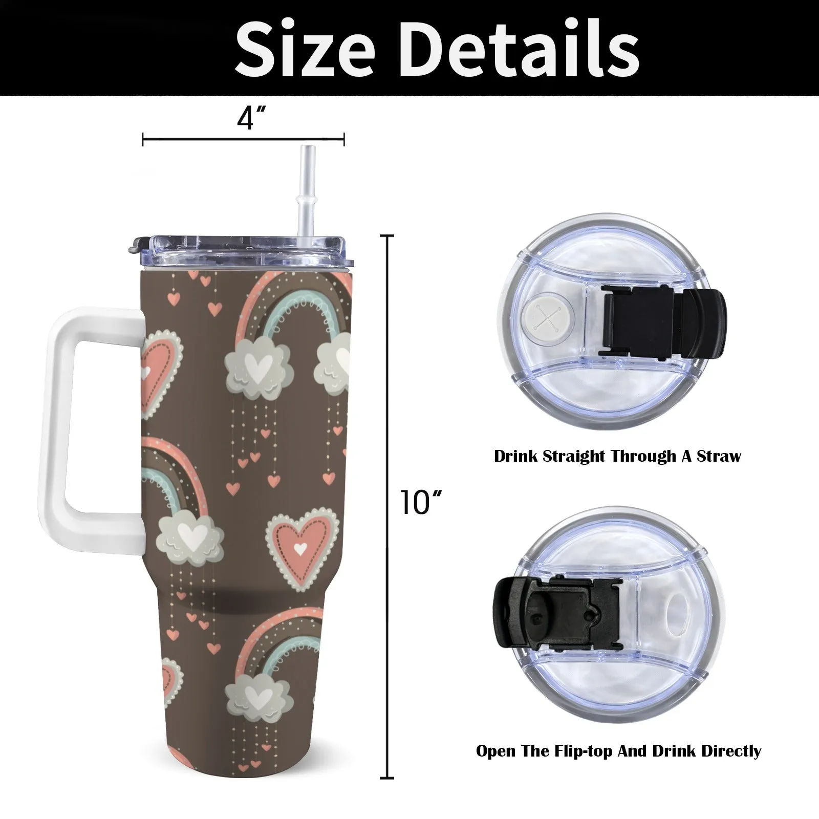 Boho Brew Personalized 40oz Tumbler with Handle
