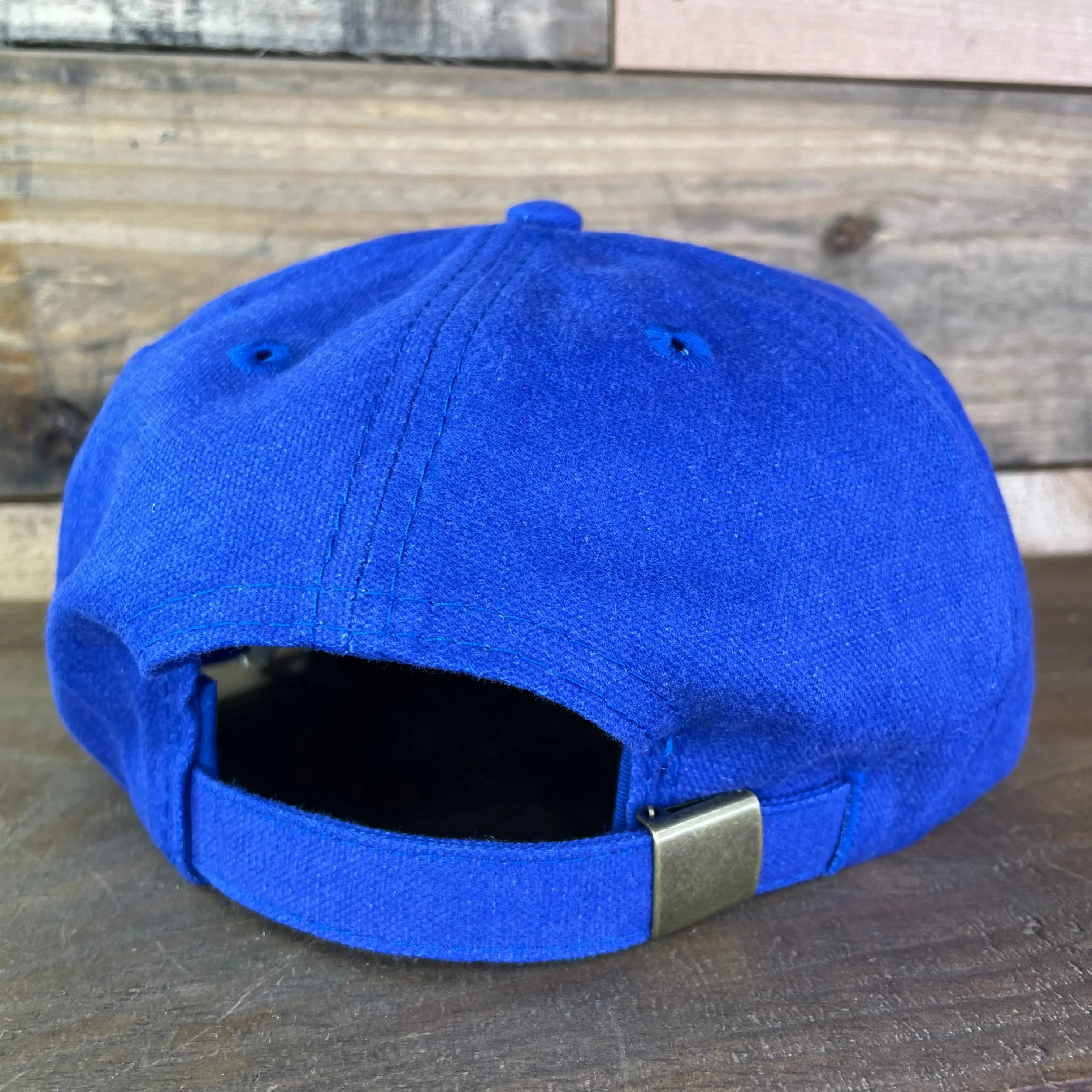Born in TEXAS Vintage Tan Rope Blue Strapback Cap Hat Custom Embroidered