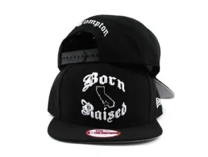 Born Raised in Compton New Era 9Fifty Hats (Black Gray Under Brim)
