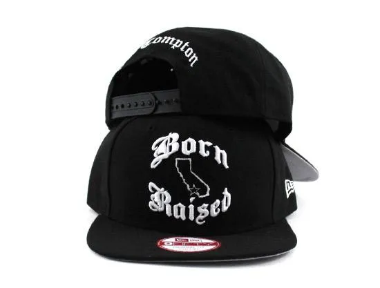 Born Raised in Compton New Era 9Fifty Hats (Black Gray Under Brim)