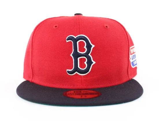 Boston Red Sox 1975 World Series Champion Patch New Era 59Fifty Fitted Hats (RED GREEN UNDER BRIM)