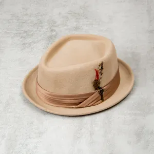 Brixton Stout Pork Pie Hat - Sand / Dark Sand