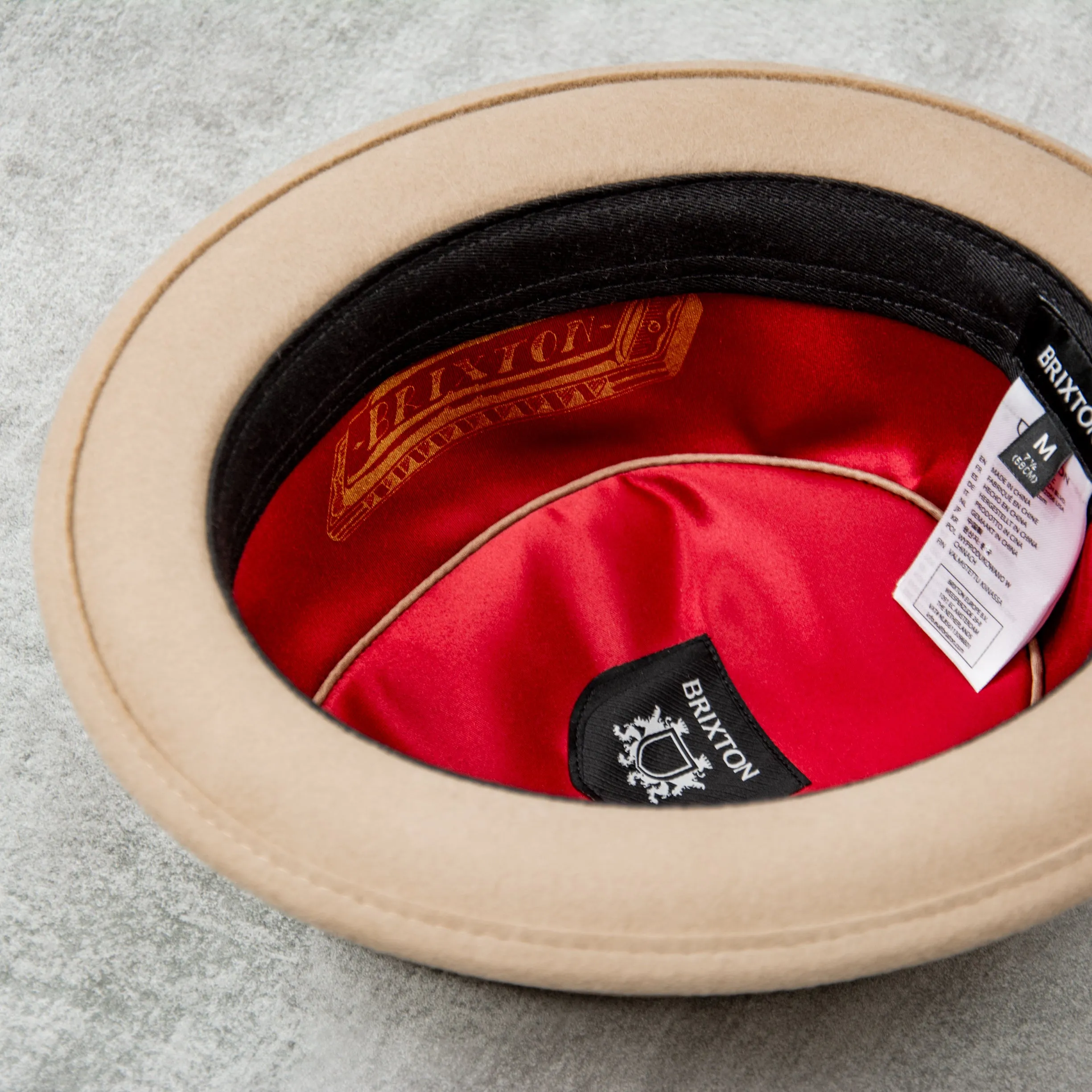 Brixton Stout Pork Pie Hat - Sand / Dark Sand