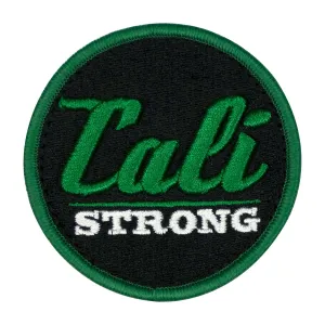 CALI Strong Black Green White Round 3D Hook-and-Loop Morale Patch