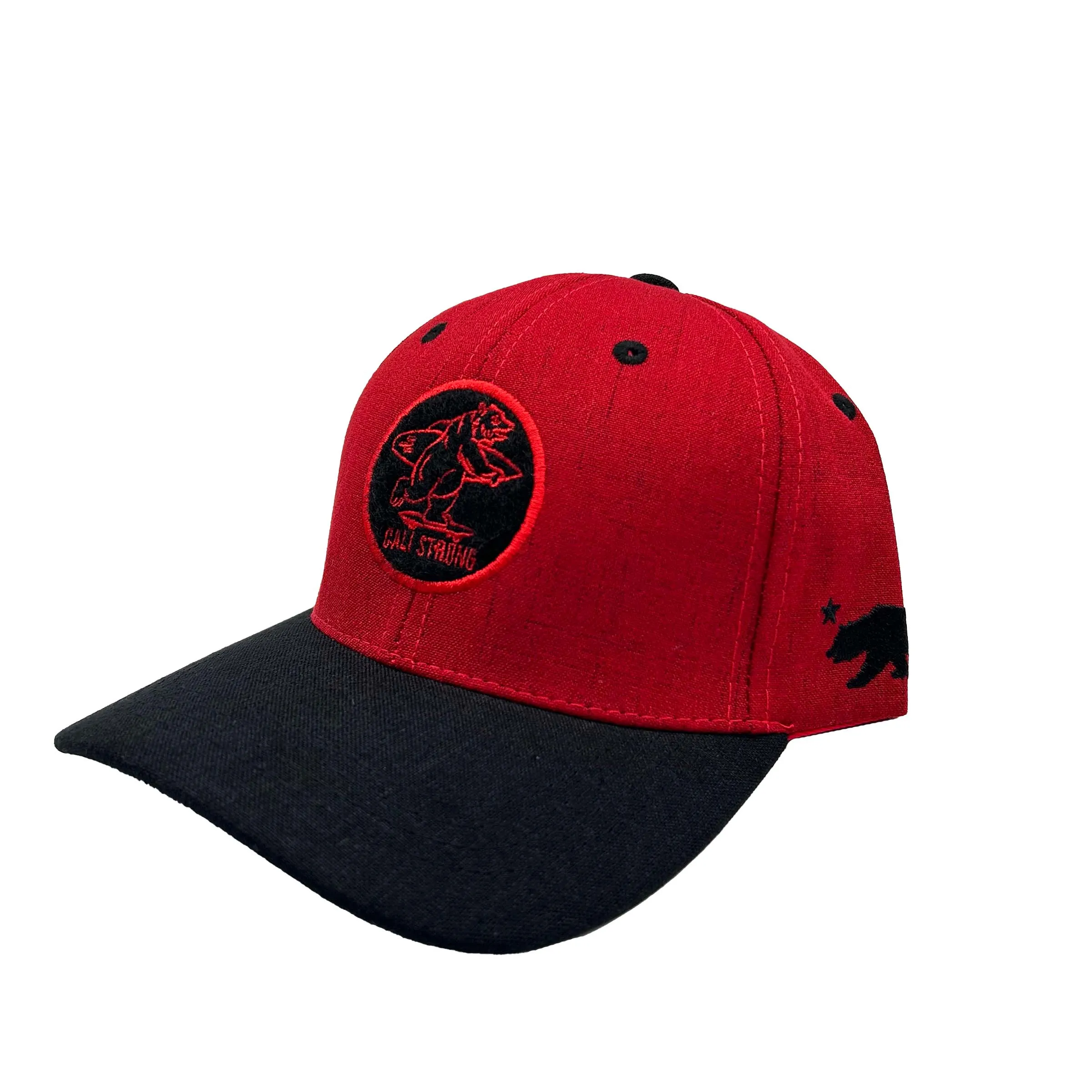 CALI Strong Classic Tactical Hat Morale Patch Red Black