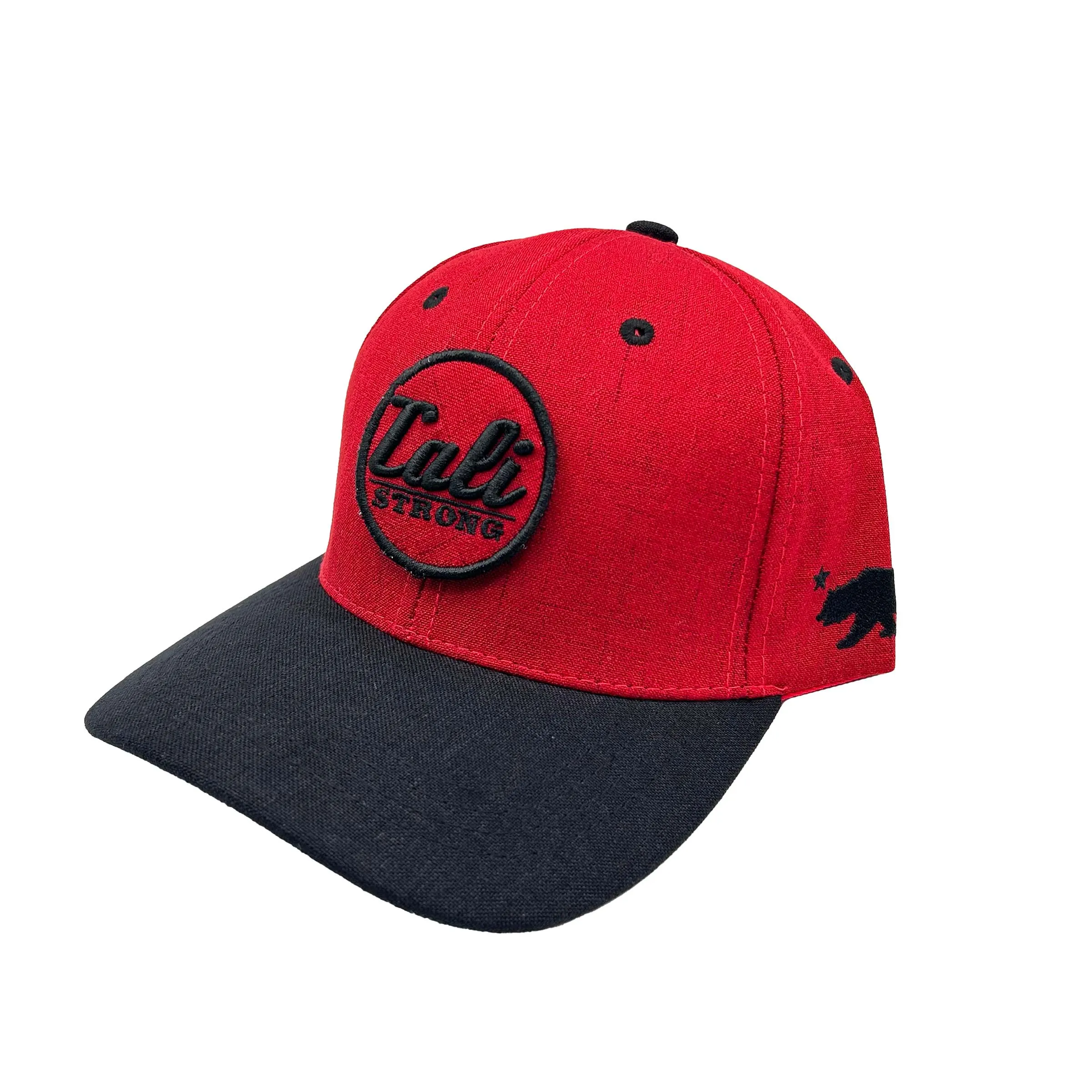 CALI Strong Classic Tactical Hat Morale Patch Red Black