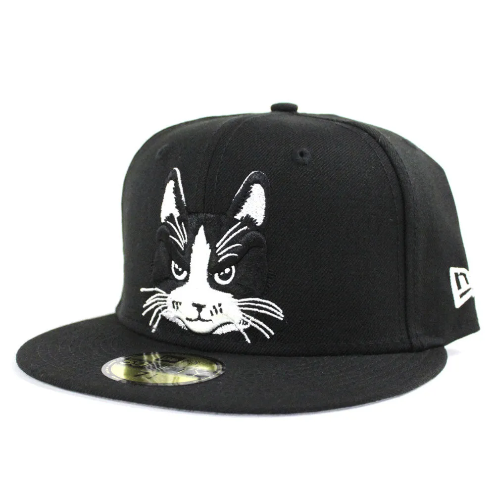 Cat New Era 59Fifty Fitted Hats (Black Gray Under Brim)