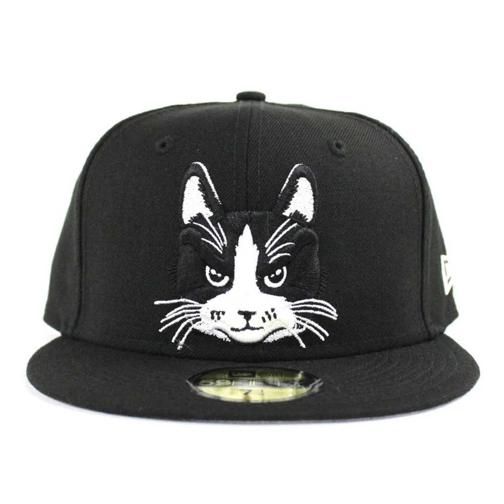 Cat New Era 59Fifty Fitted Hats (Black Gray Under Brim)