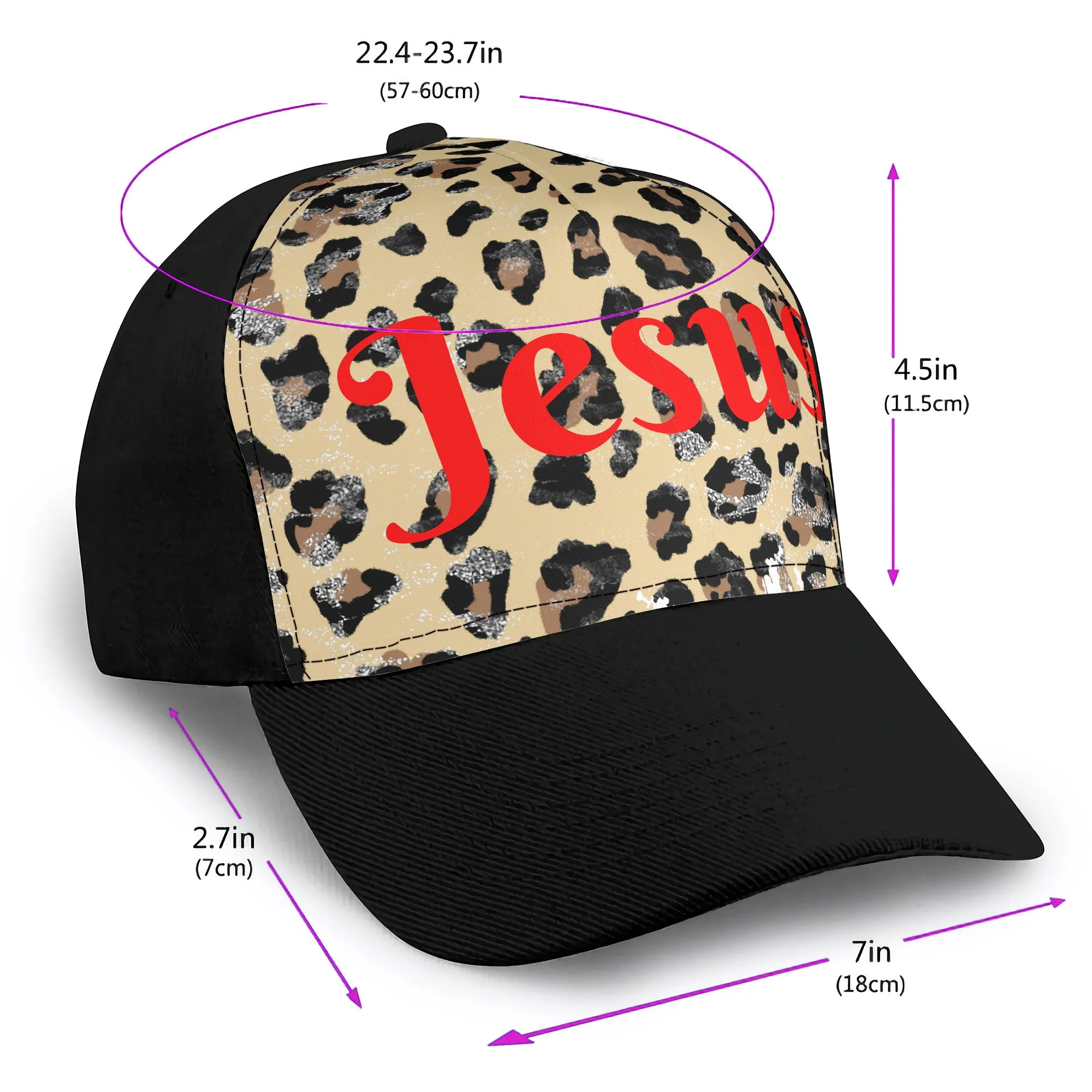 Cheetah Print Jesus Baseball Cap
