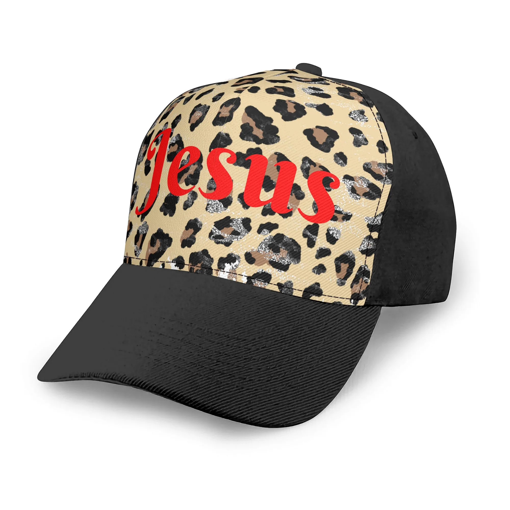 Cheetah Print Jesus Baseball Cap