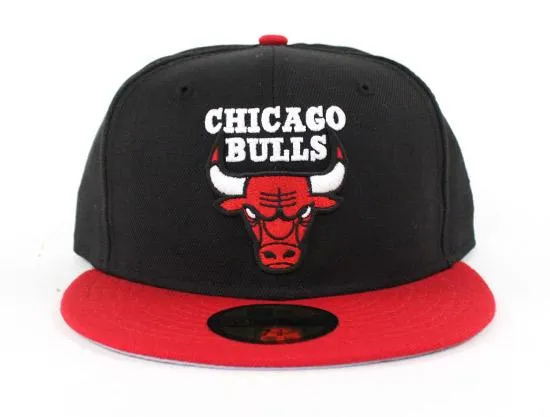 Chicago Bulls New Era 59Fifty Fitted Hat (Air Jordan 1 Retro High OG Banned 2016 Gray Under Brim)