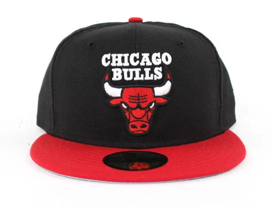Chicago Bulls New Era 59Fifty Fitted Hat (Air Jordan 1 Retro High OG Banned 2016 Gray Under Brim)