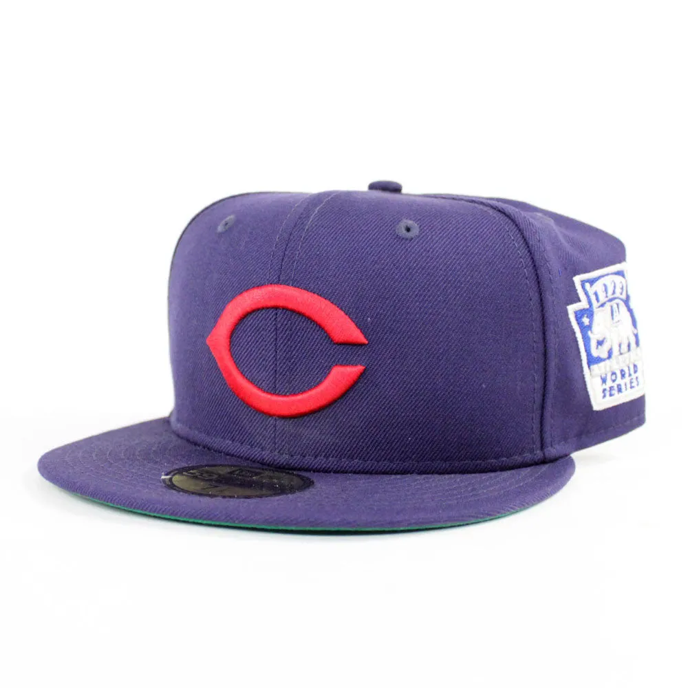 Chicago Cubs 1929 World Series 59Fifty New Era Fitted Hat (Navy Green Under Brim)