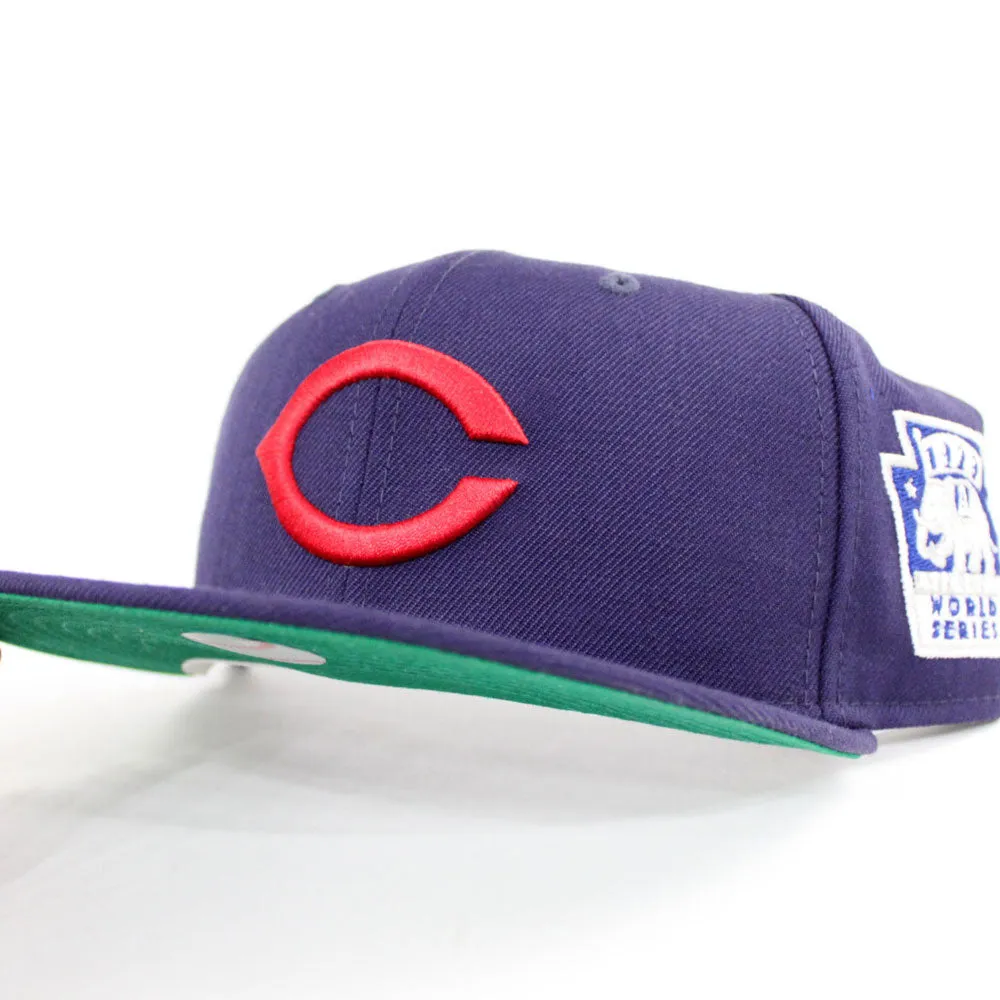 Chicago Cubs 1929 World Series 59Fifty New Era Fitted Hat (Navy Green Under Brim)