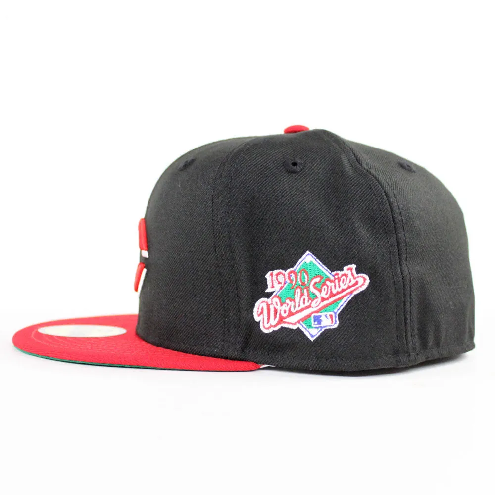 Cincinnati Reds 1990 World Series New Era 59Fifty Fitted Hat (Black Red Green Under Brim)