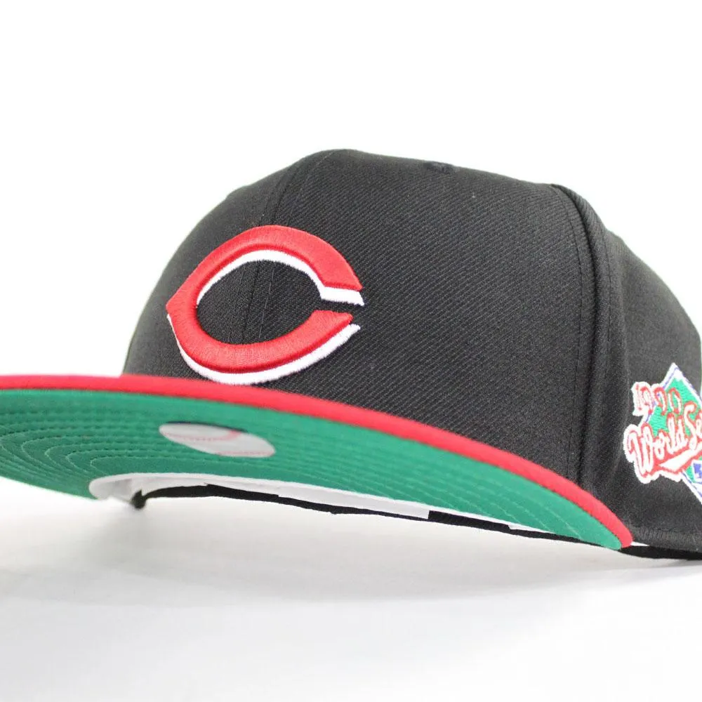 Cincinnati Reds 1990 World Series New Era 59Fifty Fitted Hat (Black Red Green Under Brim)