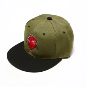 Classic Vally Heart Snapback - Olive
