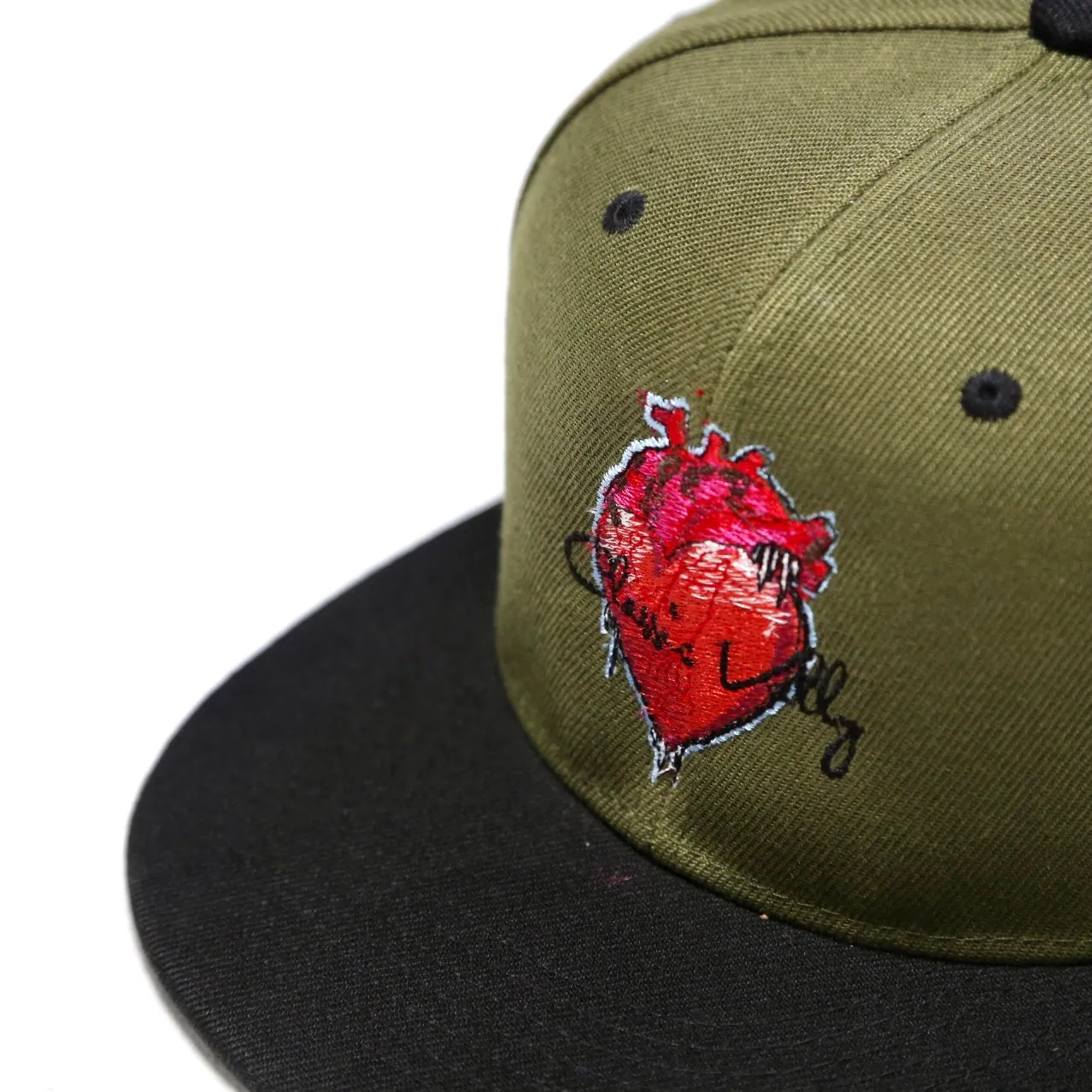 Classic Vally Heart Snapback - Olive