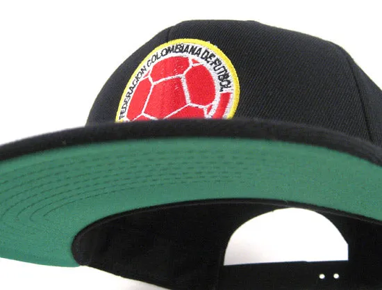 Colombia Crest Snapback Hat (Black Green Under Brim)