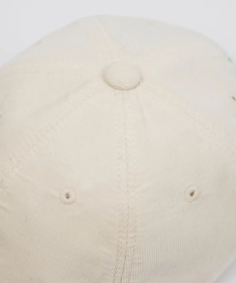 CREVE NINE: Script Logo Corduroy Ball Cap - Ivory