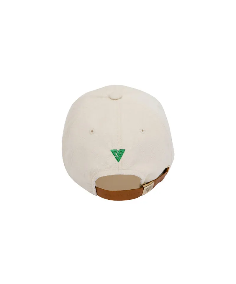CREVE NINE: Script Logo Corduroy Ball Cap - Ivory