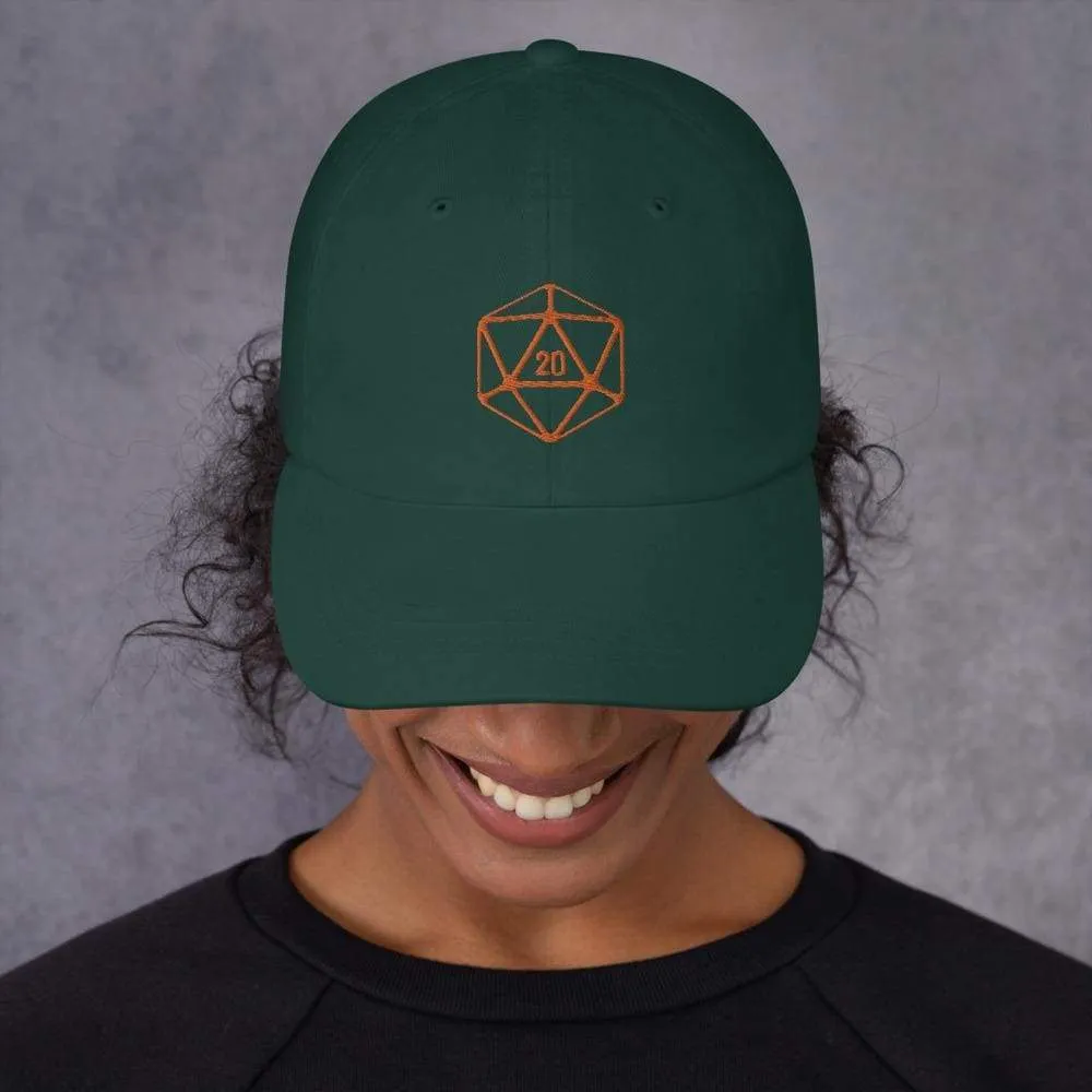 D20 Classic Orange Crit Classic Dad Cap