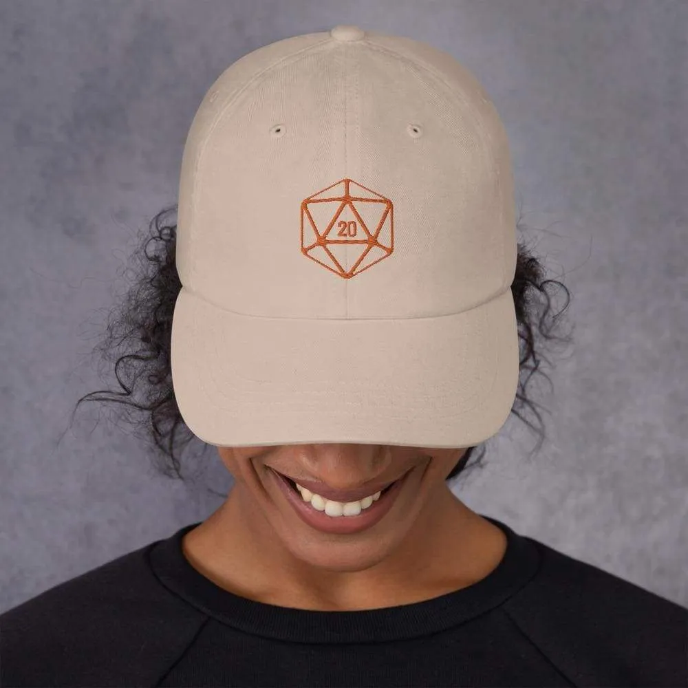 D20 Classic Orange Crit Classic Dad Cap