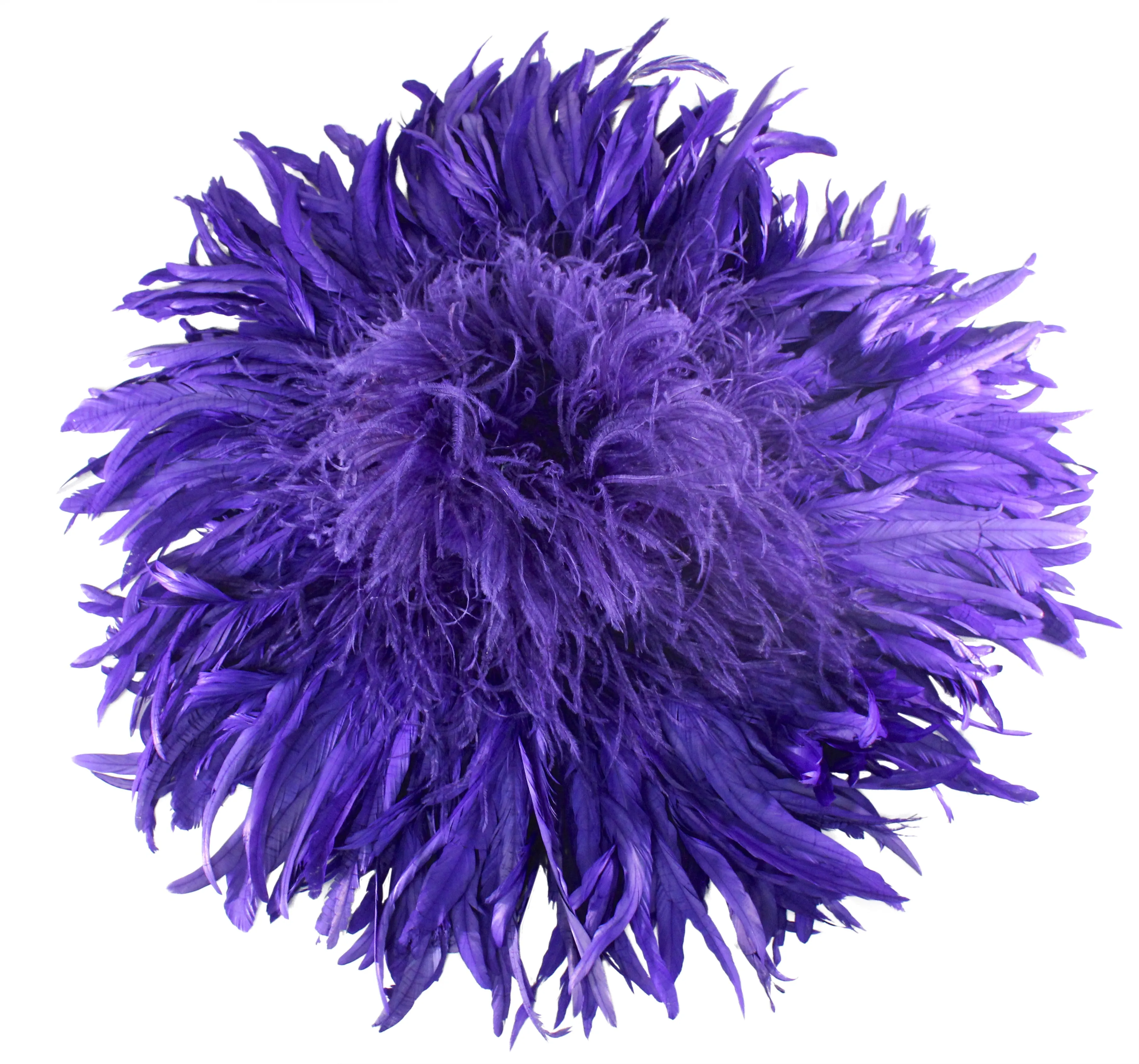Diomadis LA for Pechuga "Pluma" Oversized Indigo Rooster & Ostrich Feather Hat, Size M/L