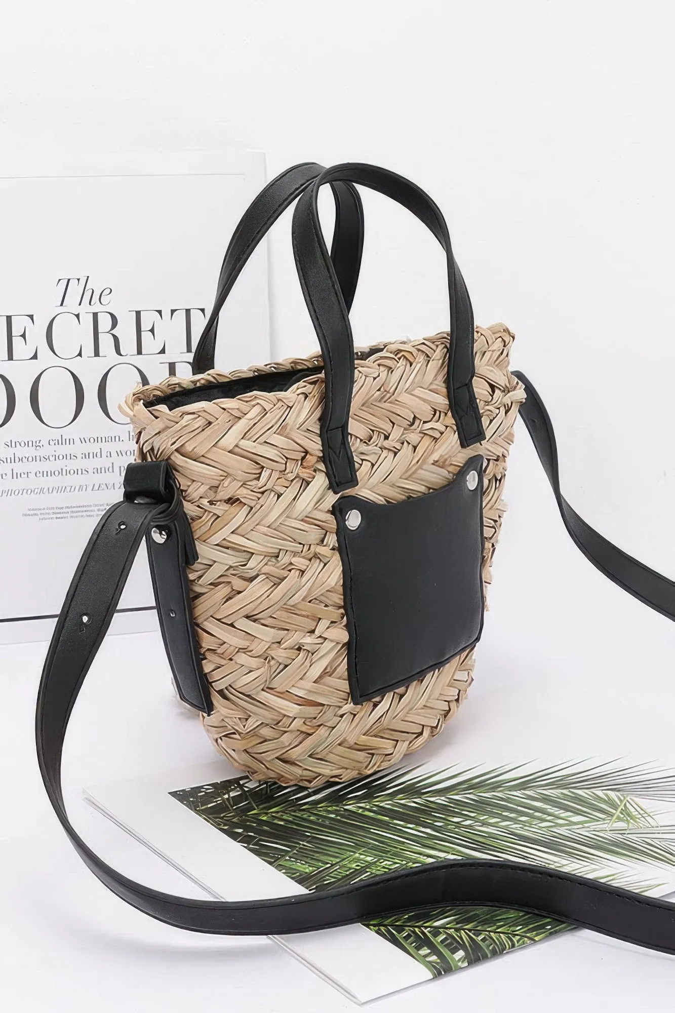 Faux Straw Small Tote Bag