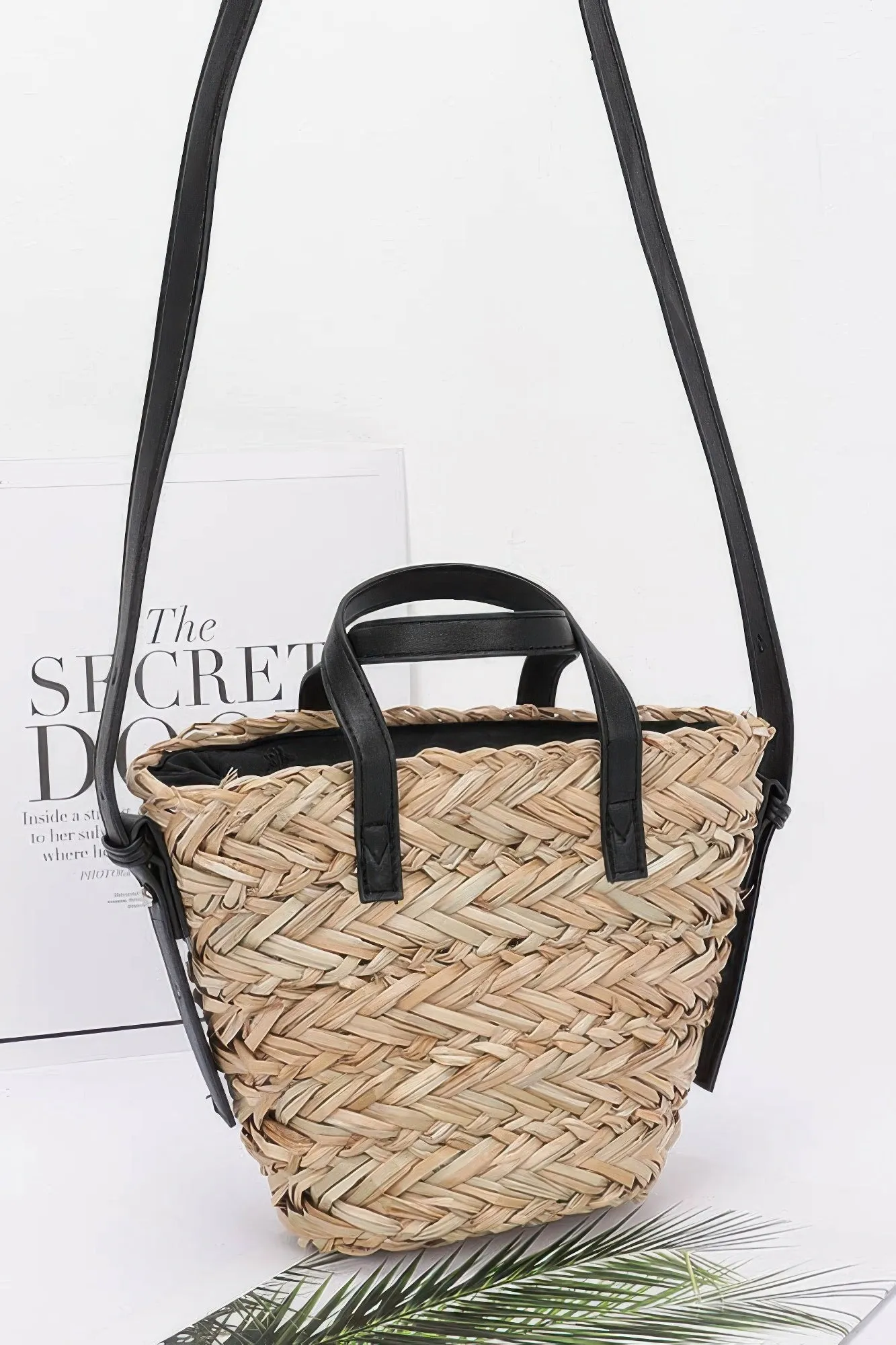 Faux Straw Small Tote Bag