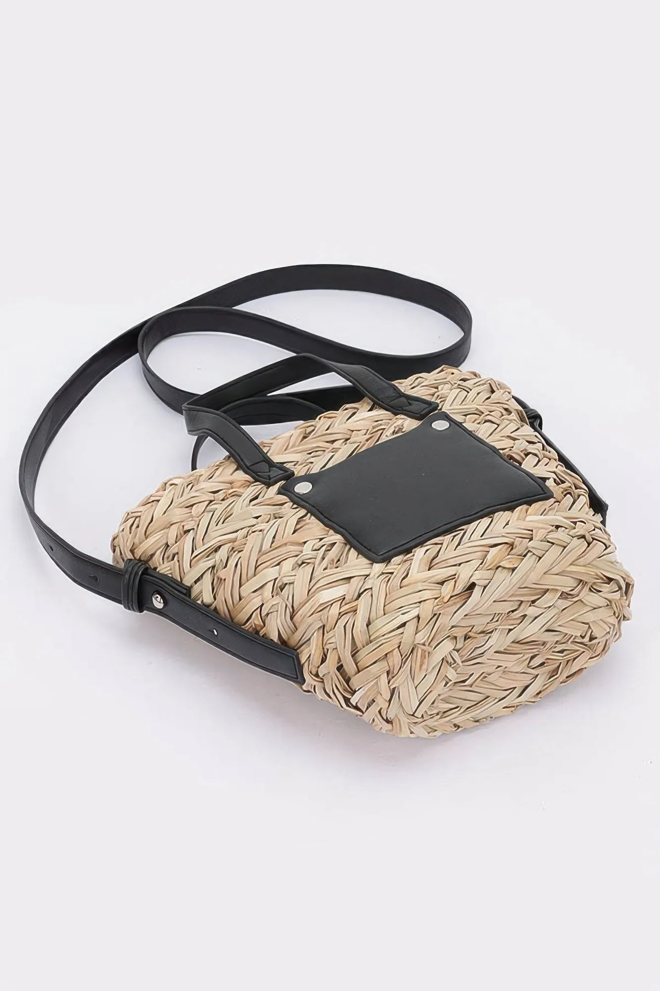 Faux Straw Small Tote Bag