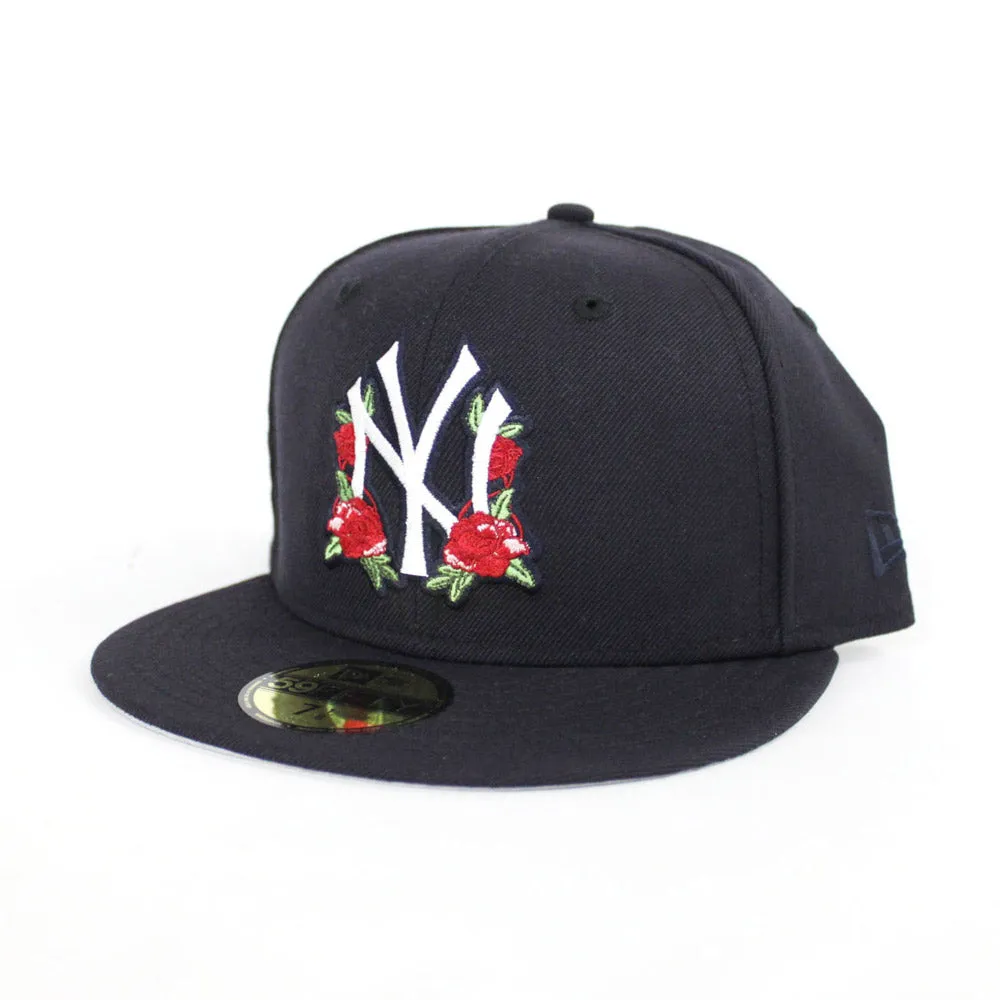 Floral New York Yankees New Era 59Fifty Fitted Hat (Navy Gray Under Brim)