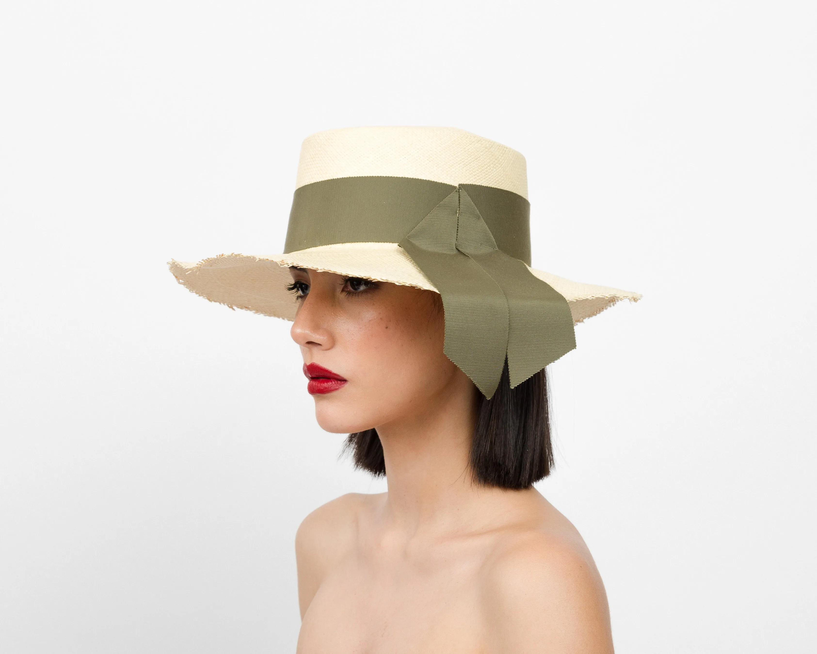 Frayed Cordovan Long Brim Hat
