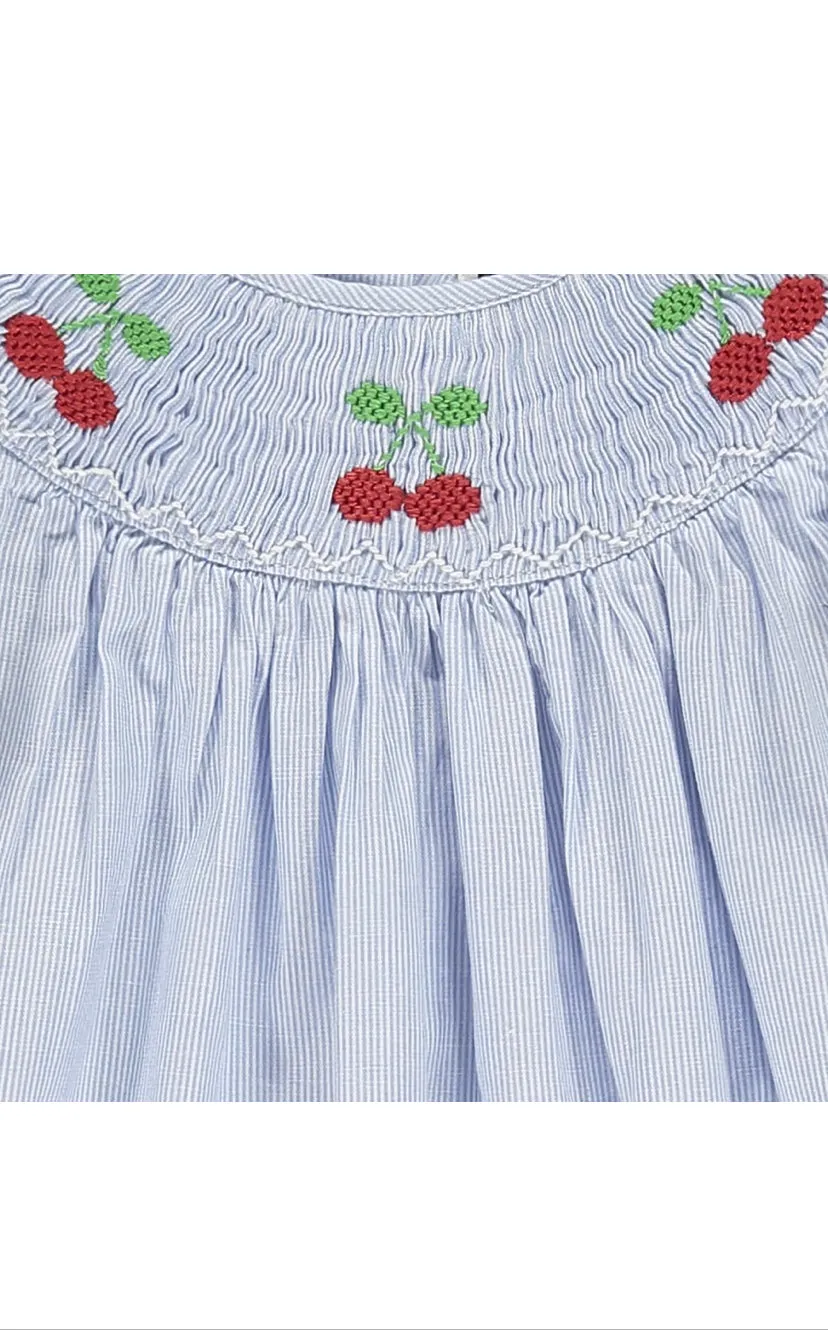 Frill Neck Baby Dress and matching Bloomers