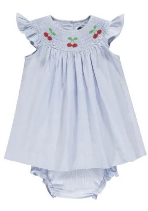 Frill Neck Baby Dress and matching Bloomers