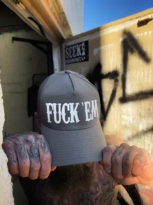 FUCK 'EM RETRO GREY HAT