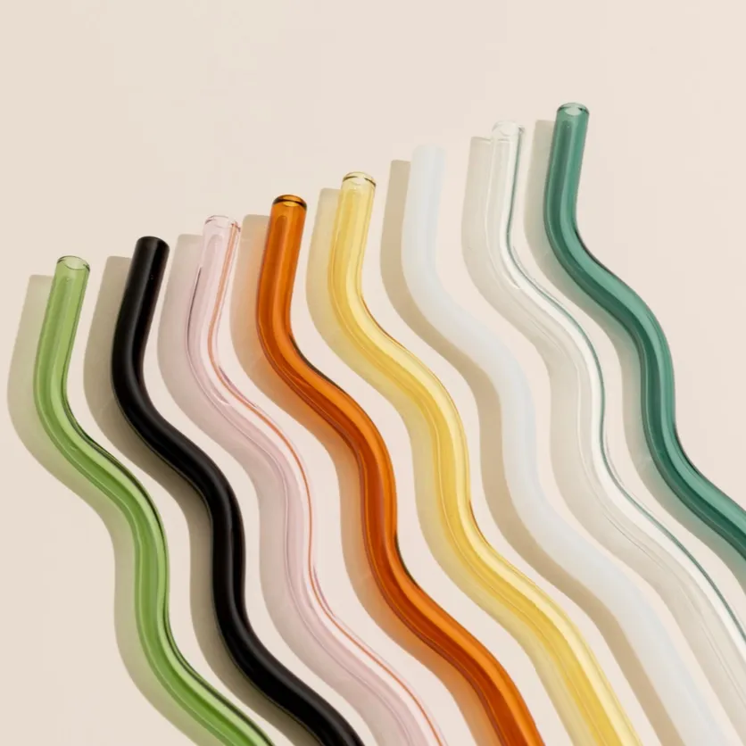 GLASS WAVY STRAW