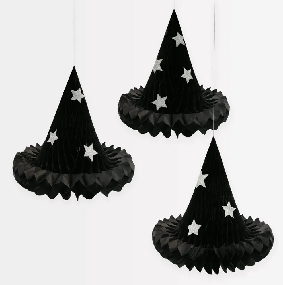 Hanging Honeycomb Witches Hat Decorations