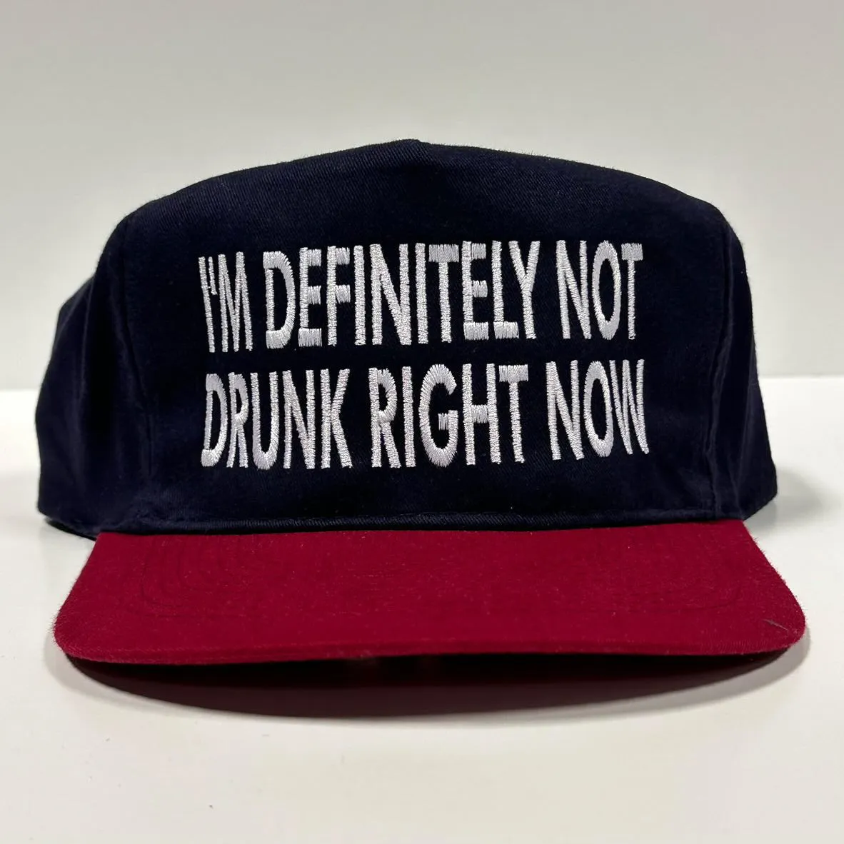 IM DEFINITELY NOT DRUNK RIGHT NOW Vintage Strapback Cap Hat Eustom Embroidered
