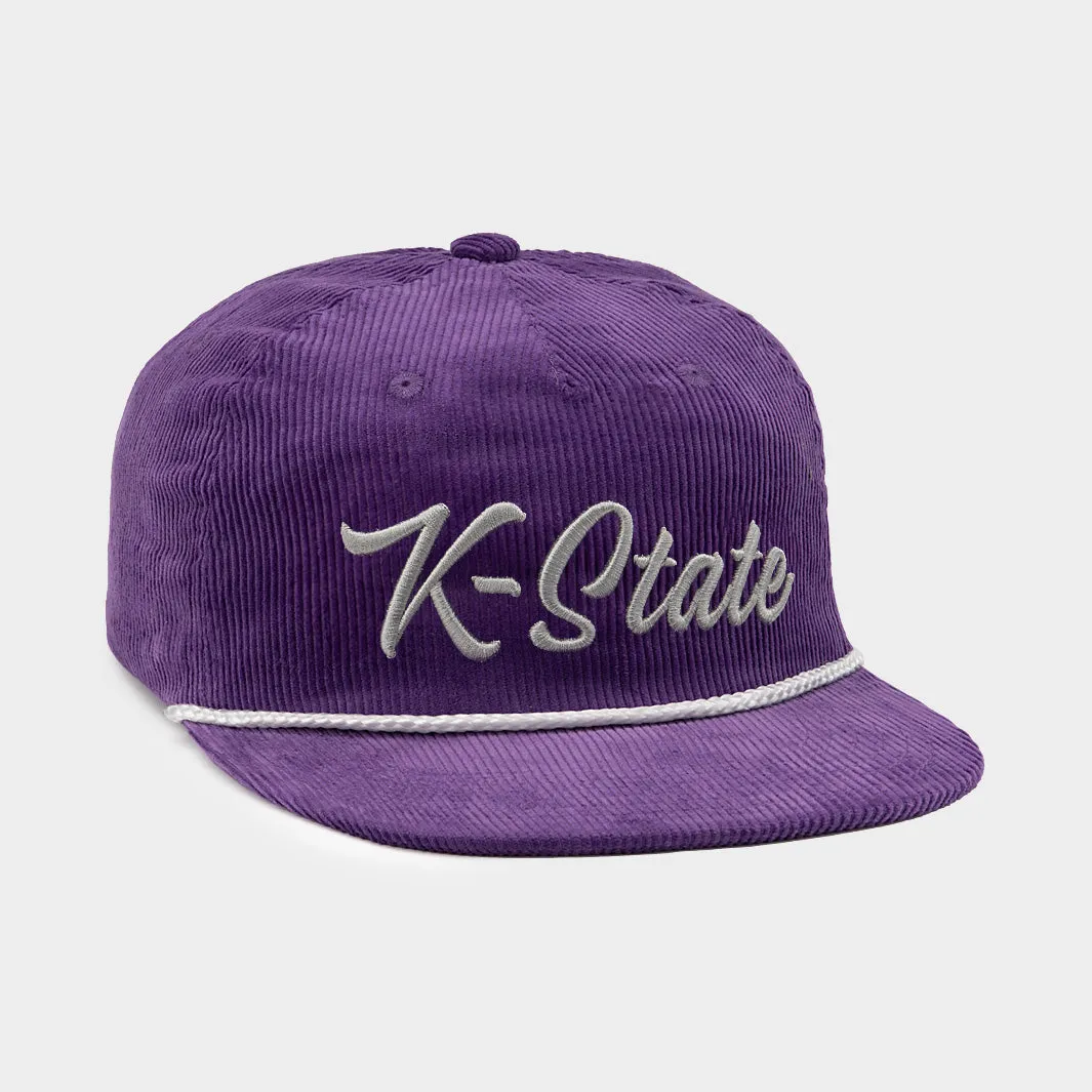 K-State Retro-Inspired Script Corduroy Hat