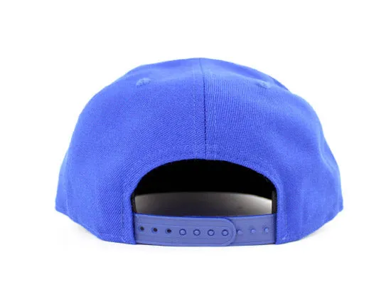 LA Script New Era 9Fifty Snapback Hats (Blue Gray Under Brim)