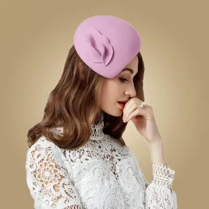 Lavender Wool Felt Vintage Cocktail Fashion Pillbox Hat