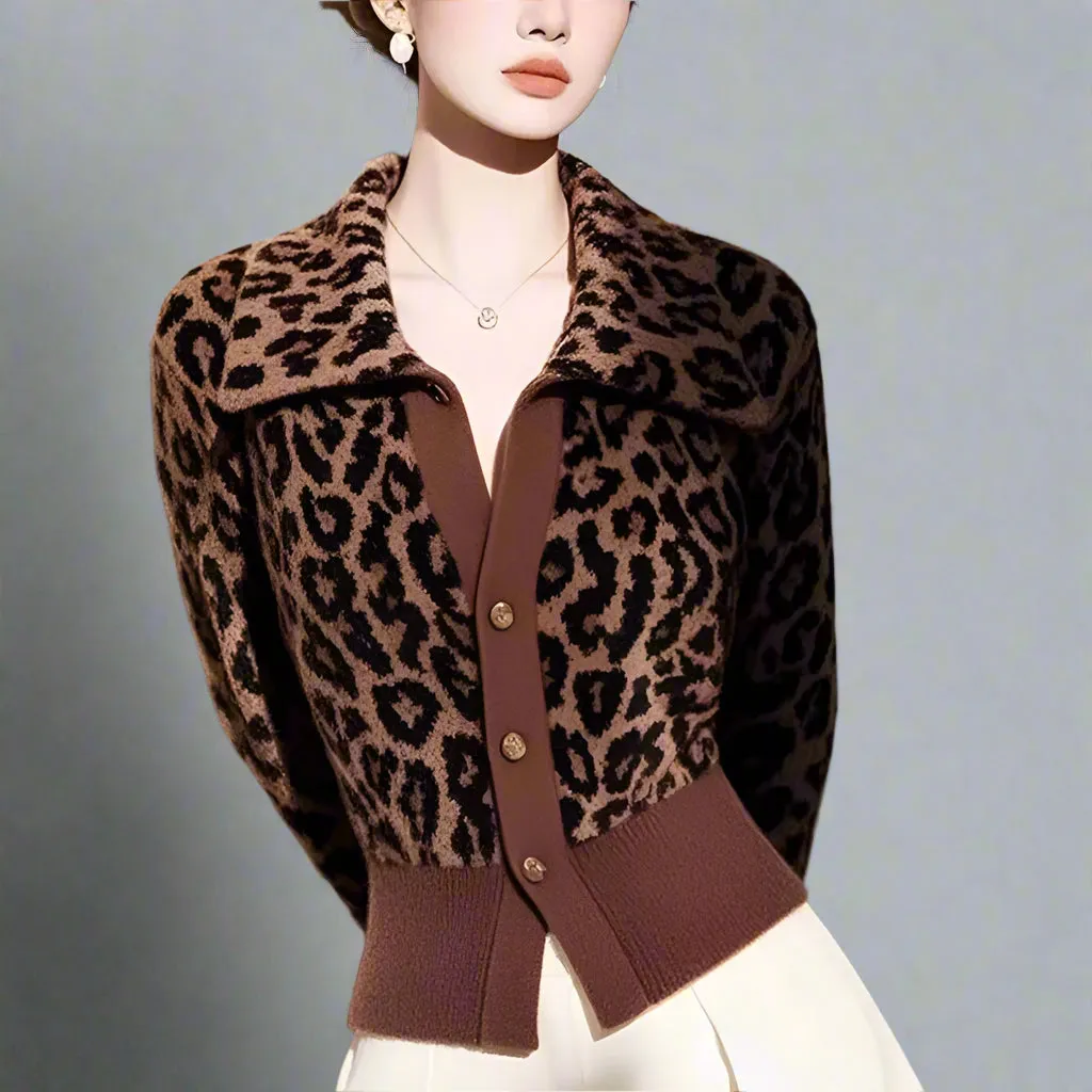 Leopard Knit Cardigan